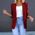 thumbnail image 1 of Vedolay Blazer jacket Womens Lapel Neck Long Sleeve Blazer Button Front Fashion Jacket,Red XL, 1 of 4