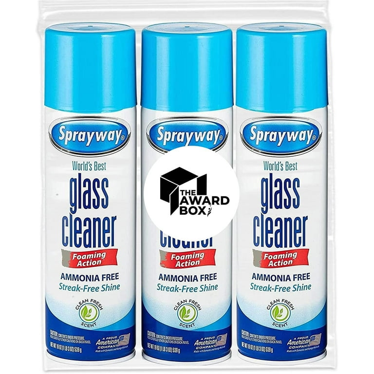 The Award Box Sprayway Glass Cleaner Foam Action Cleaner 19 oz with  Cleaning Cloth Pack of 3 