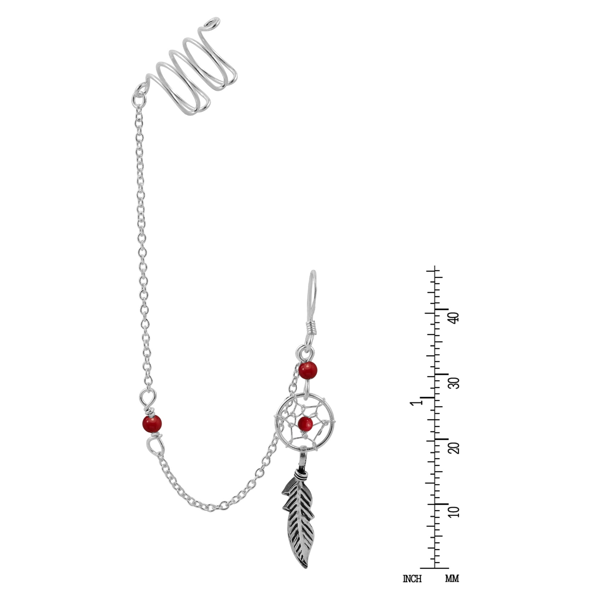 AeraVida Reconstructed Red Coral Butterfly Tassel Turquoise Stones Necklace