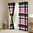 thumbnail image 3 of Homewish Check Geometric Blackout Curtains Set of 2 (52x84 Each),Modern Geometric Pattern Window Curtains,Pink Black Curtains and Drapes For Boys Teens,Ultra Soft Home Decor, 3 of 6
