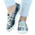 thumbnail image 5 of Honeeladyy Ladies Plaid Halloween Fashion Lightweight Casual Shoes Lace Up Walking Shoes Soft Lightweight Shoes Black Clearance under 5$, 5 of 7