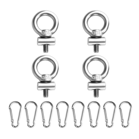 RYUJNDK Stainless Steel Awning Stoppers with Carabiner Hooks 4mm Stops Motorhome Campervan Awning Stoppers