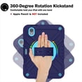 thumbnail image 4 of Decase for iPad Mini 6th Gen Military Grade Protection Case,Built-in Rotation Ring Stand,with Shoulder Strap & Hand Strap,with Pen Holder,Rugged Shockproof Heavy Duty Case Cover,Navyblue, 4 of 13