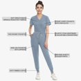 thumbnail image 3 of Set de exfoliantes médicos Eadflie para mujer, top con cuello en V y pantalones deportivos, 3 of 7