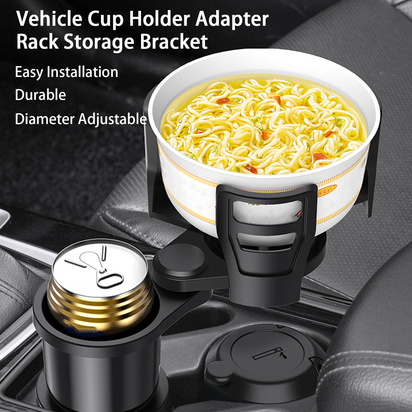 Hesroicy Car Cup Holder Diameter Adjustable High Stability 360Degree
