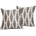 thumbnail image 6 of Boho Pillow Covers 18x18 Set of 2 Bohemian Ethnic Black Geometric Herringbone Print Decorative Throw Pillows Outdoor Pillowcase Square Linen Farmhouse Cushion Case Decor for Couch Sofa Bed, 6 of 6