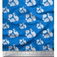 thumbnail image 1 of Soimoi Blue Cotton Duck Fabric Artistic Flower & Geometric Print Fabric by the Yard 42 Inch Wide, 1 of 3