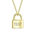 thumbnail image 5 of Bling Jewelry Womens Functional Lock Pendant Charm Lovers Padlock Necklace Gold Plated Silver 16 Inch, 5 of 5