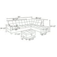 thumbnail image 2 of Ponliving 97" 2 Pieces L-Shaped Sectional Sofa With Pillows For Living Room Blue Faux Leather Right Hand Facing, 2 of 4