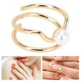thumbnail image 4 of Anillo para uñas con diamantes de imitación, elegante y simple de cobre galvanizado, anillos para nudillos, joyería para mujeres y niñas con diseño exquisito, manicura, 4 of 7