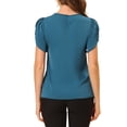 thumbnail image 3 of Blusa Casual de Cuello en V con Corte en la Parte Frontal y Mangas Cortadas INSPIRE CHIC para Mujeres Talla XS Color Azul Marino, 3 of 6