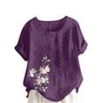 thumbnail image 1 of Camisetas de Manga Corta para las Mujeres Impreso Botón de Manga Corta Camiseta Blusa Poliéster, Ropa Casual Mirar Superior para las Mujeres, 1 of 4