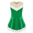 thumbnail image 2 of DPOIS Kids Girl Christmas Velvet Dress Santa Claus Costume Figure Ice Skating Dress Green 6, 2 of 5