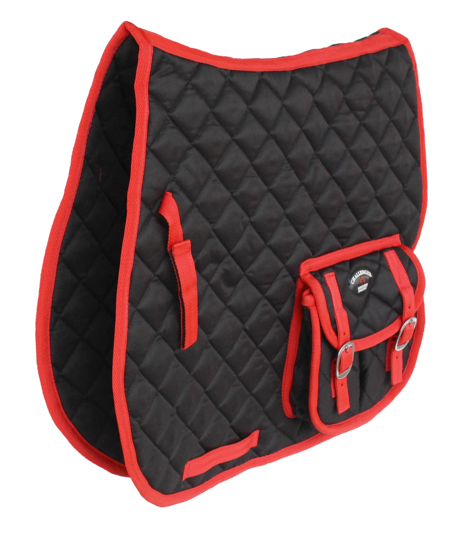 Horse English Quilted Contoured All Purpose Saddle Pad Pockets Red
