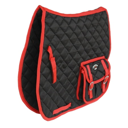 Horse English Quilted Contoured All Purpose Saddle Pad Pockets Red