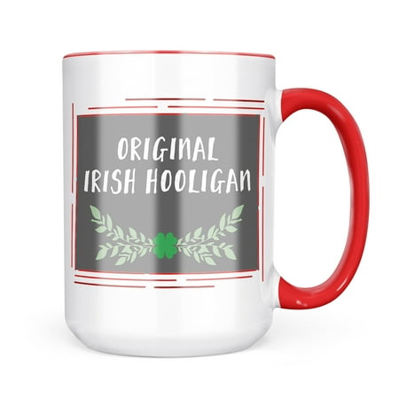 

Christmas Cookie Tin Original Irish Hooligan St. Patrick s Day Green Leaves with Shamrock Mug gift for Coffee Tea lovers
