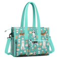 thumbnail image 2 of Teacher Tote Bag,Husky and Coffee Teacher Utility Tote Bag,Large Work Tote Bags for Women with Multiple Pockets,Top Zipper Closure,13.8x10.6x6.7 Inch, 2 of 5