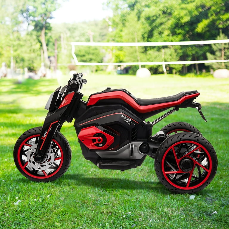 iYofe 12V Kids Ride On Motorcycle Toys 3 Wheels Electric Trike