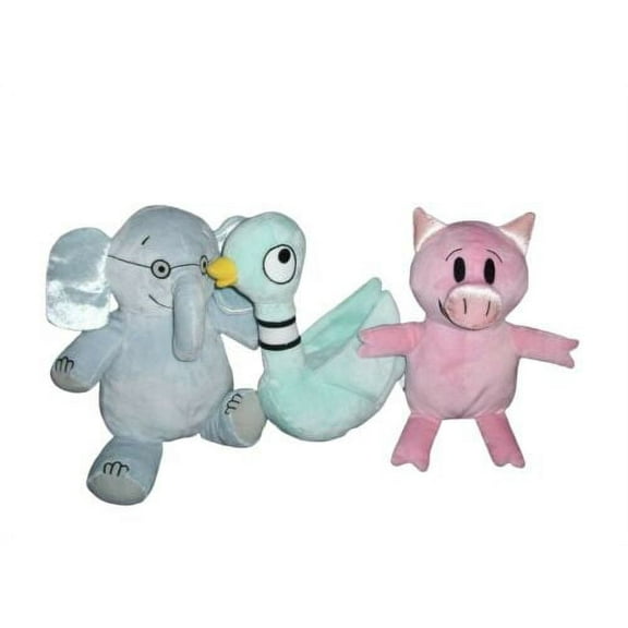 Kohl's Lot 3 Plush Dolls Gerald Elephant Piggie Pig Piggy & Pigeon Soft Stuffed New