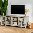 thumbnail image 6 of Walker Edison Modern Farmhouse Glass Door TV Stand for TVs up to 65", Stone Grey, 6 of 17