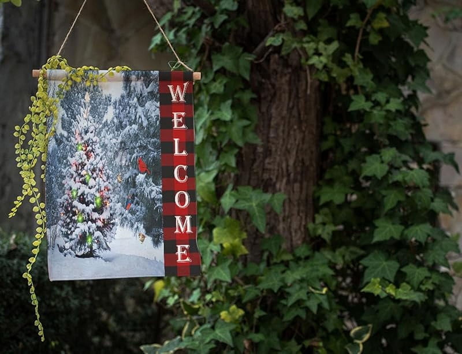 Llama Garden Flags Double Sided White Alpaca Cactus Cute Animal Ethnic Scarf Hola Hello Yellow Background Yard Flag Burlap Banners Home Decorative Outdoor Villa