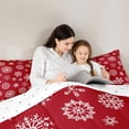 thumbnail image 5 of Homewish Winter White Snowflake 3-Piece Full Size Comforter Sets For Children Teens Adults,Happy Christmas Xmas Bedding Comforter Set,Festival Theme Lightweight Bedding Sets,Super Cozy Room Decor, 5 of 8