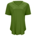thumbnail image 3 of Women's Fashion Casual V Neck Solid Color Loose Short Sleeved T Shirt Top Loose T Shirts Shirts Women T Shirt Womens Short Sleeved Athletic Tops Womens Long Sleeved Tees Spandex T Shirts Athletic V, 3 of 4