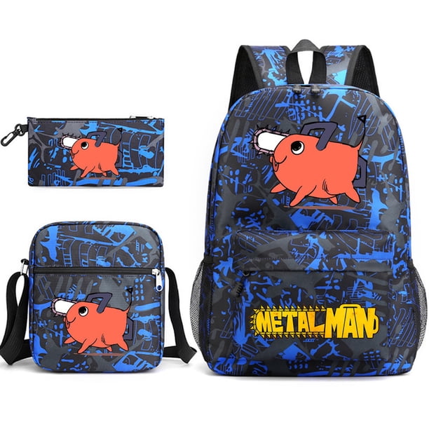 Juego de mochilas para niños, motosierras, Pochitas, dibujos animados, escuela
