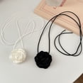 thumbnail image 4 of LYMAYTER Collier Fleur Lacé 3D Rose Collier Ras du Cou pour Femmes - Rétro, Ajustable-Cyclable, 4 of 7