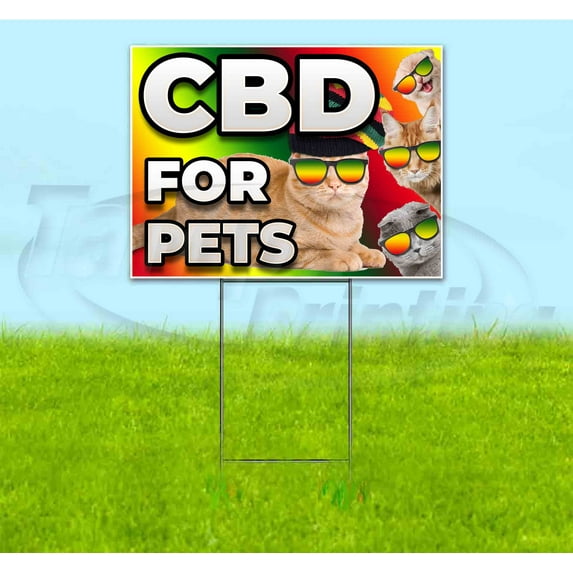 Cbd For Pets (18" x 24") Yard Sign, Includes Metal Step Stake
