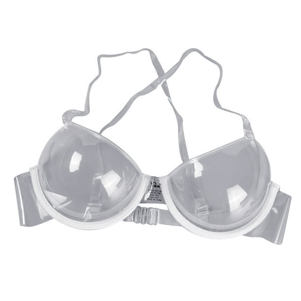 Invisible Transparent Ultra-fine Shoulder Strap Plastic Bra Disposable  Underwear Bra (32) 
