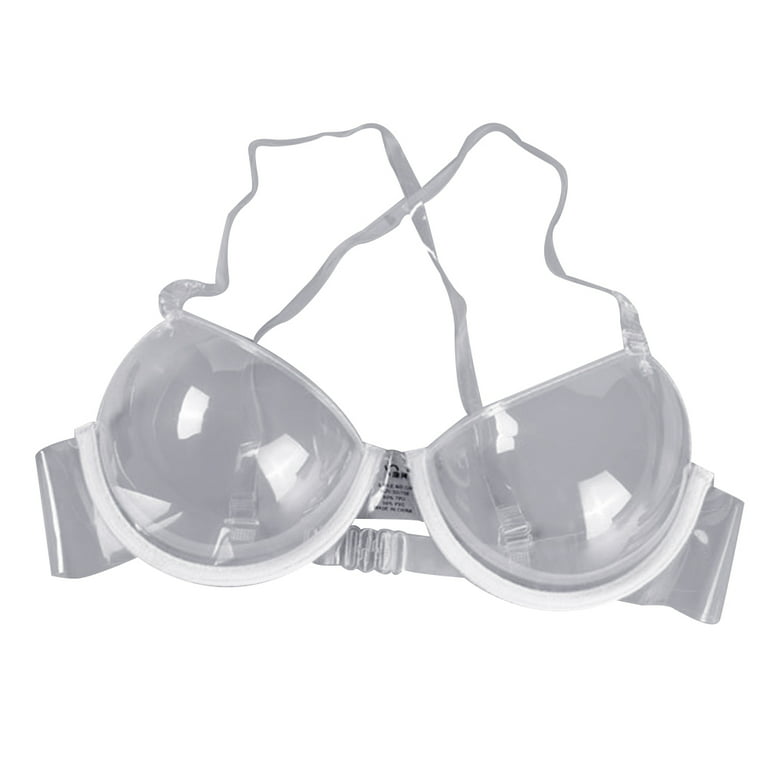 NUOLUX Invisible Transparent Ultra-fine Shoulder Strap Plastic Bra  Disposable Underwear Bra (32)