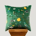 thumbnail image 7 of COOKCOK Dark Green Floral Pillow Covers 18x18 Set of 2, Velvet Wild Flower Plant Throw Pillows Case, Square Farmhouse Decor Cushion Covers for Home Sofa Bed Couch, 7 of 7