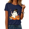 thumbnail image 2 of Leey-World Halloween Shirt Women Halloween Shirts Women Pumpkin/Ghost Print Shirt Gifts Short Sleeve Tee Top, 2 of 7