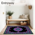 thumbnail image 3 of ODIKA 3'x5' Machine Washable Non-Slip Area Rug, Vivid Marine Fantasy with Interlocking Festive Flourishes High Traffic Rug with Pad, Pink, 745424, 3 of 8