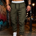 thumbnail image 2 of Vetsdori Mens Cargo Pants Breathable Drawstring Zipper Pocket Gifts for Men Sport Travel Elastic Waist Pantalones Trousers for Men Casual, 2 of 6