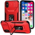 thumbnail image 1 of Funda para GANGXUN iPhone X - Soporte metálico, Función magnética, Rojo, 1 of 6