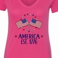 thumbnail image 4 of Inktastic America Est 1776 4th of July Women's V-Neck T-Shirt, 4 of 5
