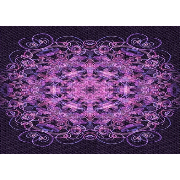 Ahgly Company Indoor Rectangle Patterned Dark Orchid Purple Area Rugs, 8' x 10'