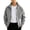 Gray, variant on Men's Stand Collar Full Zip Jacket For Fall Winter Loose Long Sleeve Coat With Flap Pockets Elastic Cuffs Black M
