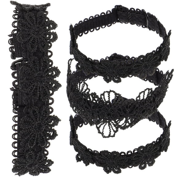 HONMEET High Heel Anti-Loose Shoelaces Black Lace for Slip Prevention 2Pairs