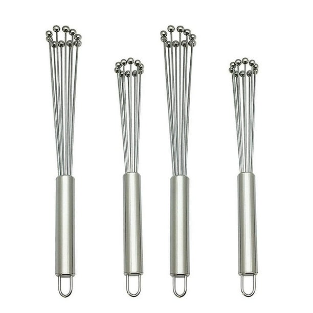 4 piezas de acero inoxidable Batidor de varilla de acero, batidor, batidor, juego de batidores, batidores de cocina para cocinar, mezclar