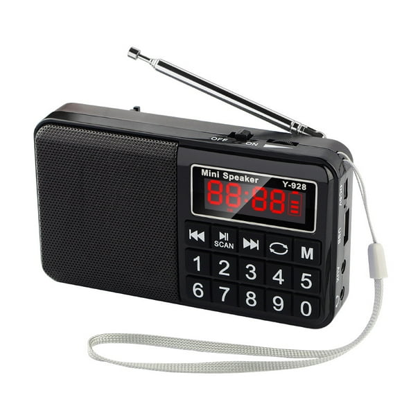 (No Support for Predefined Stations)Portable Radio FM/AM(MW)/SW/USB/Micro-SD/MP3, Radio Station with Large Buttons and Large Screen, Rechargeable 600 mAh Battery
