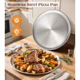 thumbnail image 3 of Yuiicaov Stainless Steel Pizza Pan 16 inch, Pizza Pan for Oven, Steel Pizza Tray, Thick Round Pizza Plate Pizza Baking Sheet, Easy Clean & Dishwasher Safe, Set of 1, 3 of 10