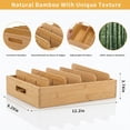 thumbnail image 2 of Kitchen Cabinet Organizer for Food Storage Container Lids with Adjustable Dividers Bamboo Drawer Caddy Box for Kitchen Storage And Organization, 2 of 7
