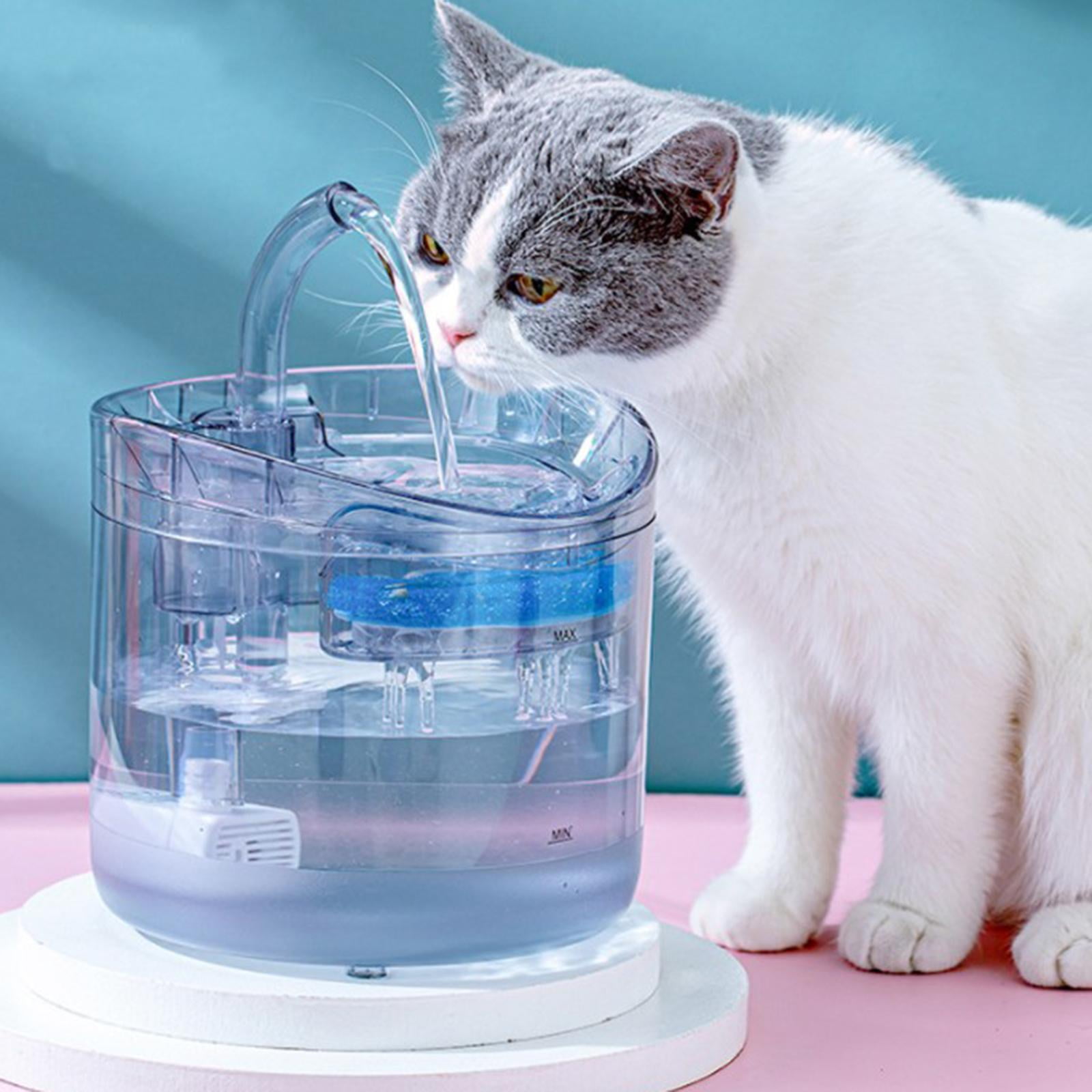 Cat Water Fountain, 1.8L Pet Drinking Fountain for Water Shortage , Cat and Dog Fountain with Filters 2 Modes, Transparent Non Intelligent
