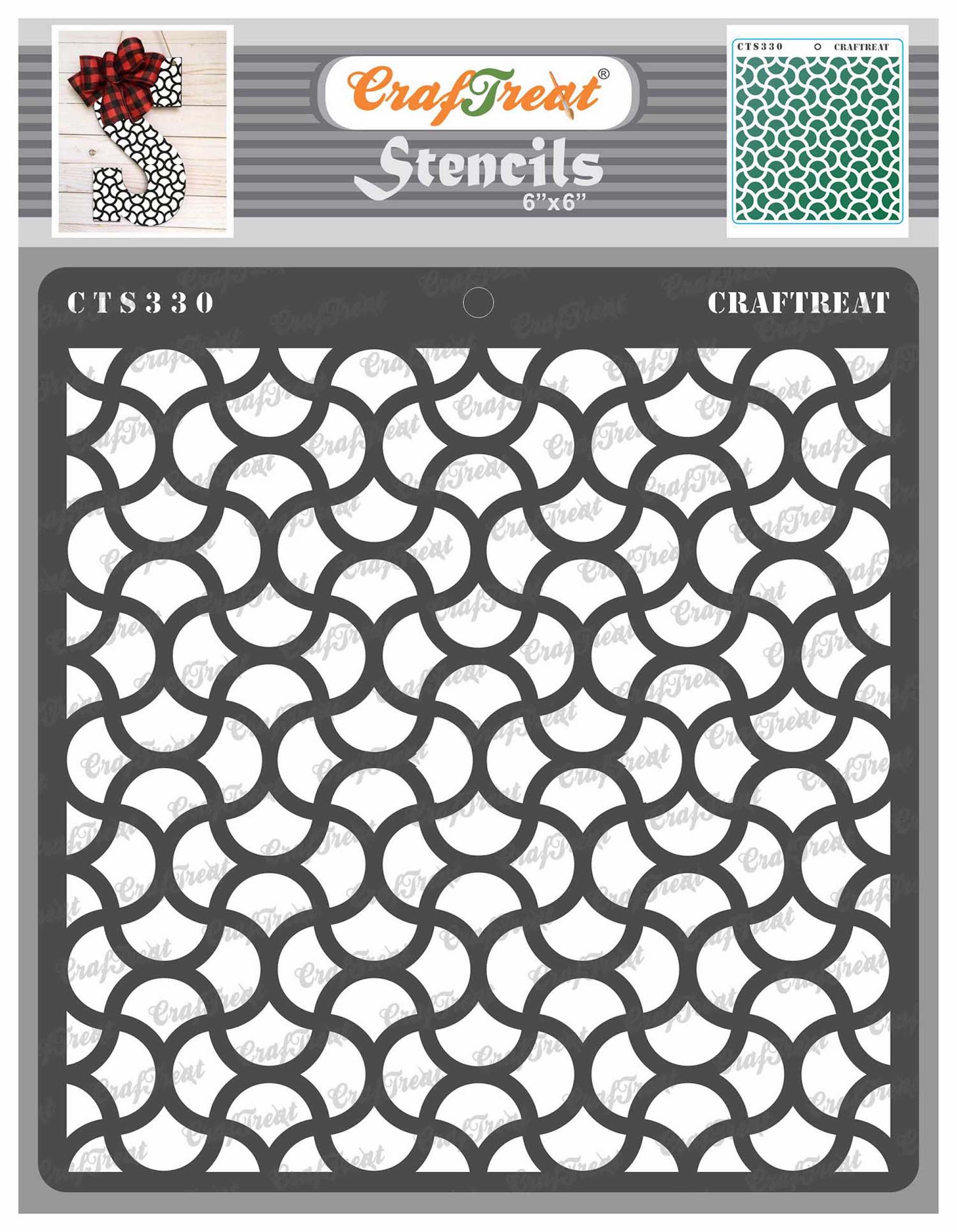CrafTreat Scandinavian 3D Square Pattern Stencil for Paintings 6x6 Inches  Online — Craftreat