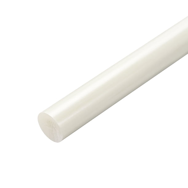 Bargains Únicos Varilla Redonda 1/2" Diámetro 20" Longitud Varilla de Fibra de Vidrio FRP Plástico de Ingeniería Blanco