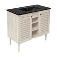 thumbnail image 3 of Bron 36" Freestanding Bathroom Vanity in White Oak with Black Sink Top, 3 of 7