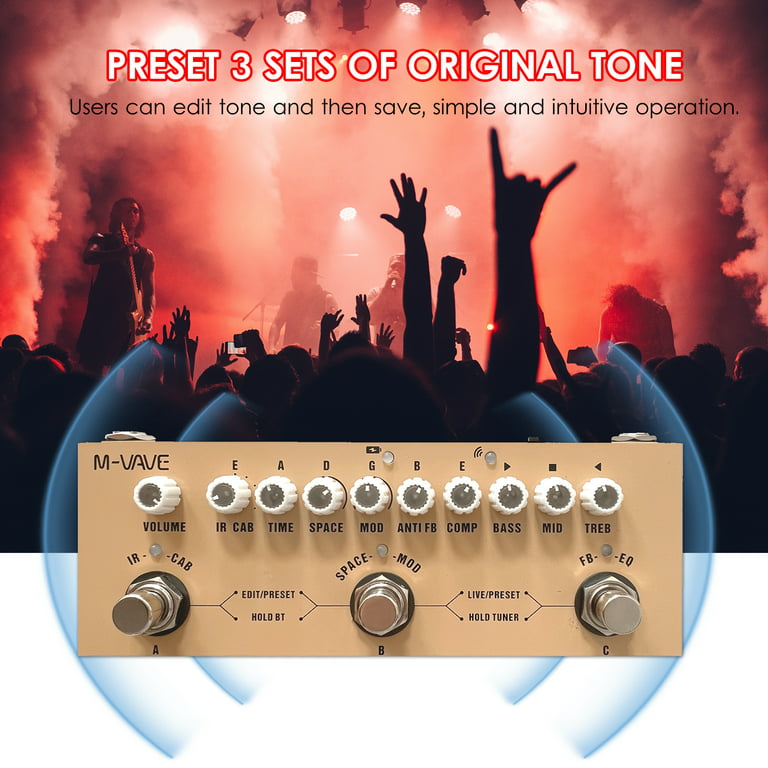 Multi Effects Acoustic Guitar Pedal,Cube Baby AC Guitar Multi Effects Pedal  Delay Chorus Tremolo Reverb Effect Pedal